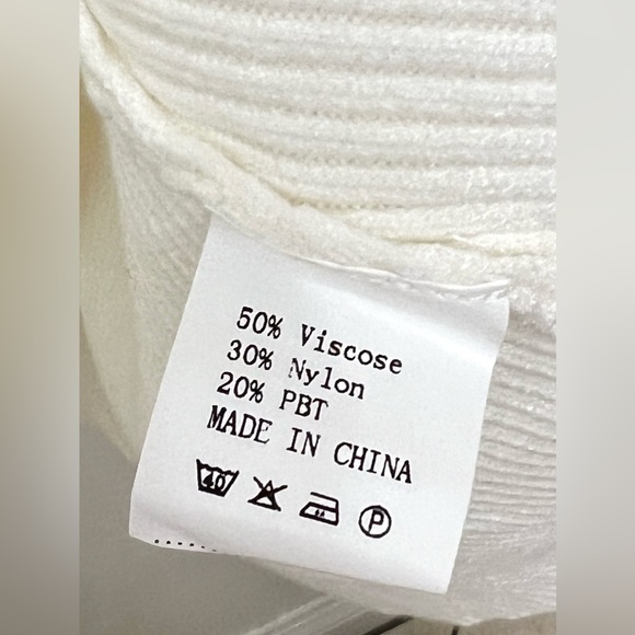 Anrabess Women's Off-White Knit Pullover Dress w/Belt Size S NWOT - Picture 6 of 8